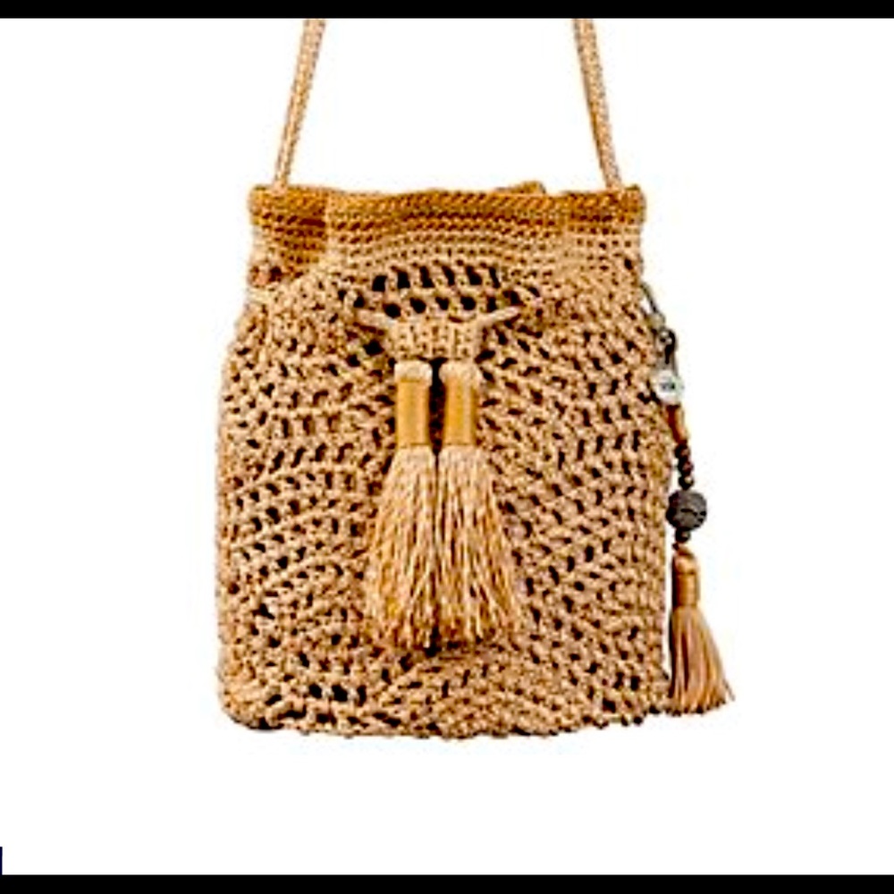The Sak Sayulita Crocheted Mini Drawstring Handbag Final discount